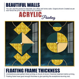 Abstract Geometry Shapes Art Acrylic Floating Wall Painting Set of 2