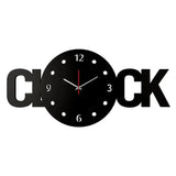 Clock Text Shape Designer Wooden Wall Clock
