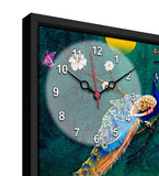 Peacock Printed Analog MDF Modern Wall Clock