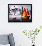 Ship Scenery Printed Analog MDF Modern Wall Clock