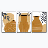 Beautiful Hand Drawn Flat Design Boho Wall Art Set of 3