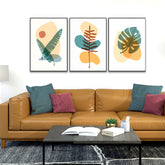 Boho Botanical Wall Art Minimalist Plant Eucalyptus Leaves Cactus Framed Wall Art Set of 3