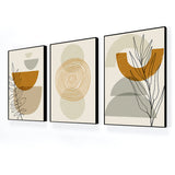 Mid Century Modern Boho Style Wall Art for Interior Décor Set Of 3