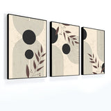 Mid Century Boho Modern Aesthetic in Vintage for Wall Art Set of 3