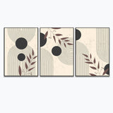 Mid Century Boho Modern Aesthetic in Vintage for Wall Art Set of 3