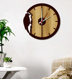 Brown Woodpekar MDF Modern Analog Wall Clock