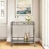 Chic X Design Bar Trolley With Dual Mirror Shelving