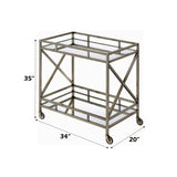 Chic X Design Bar Trolley With Dual Mirror Shelving