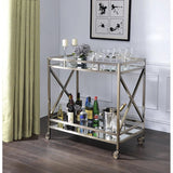 Chic X Design Bar Trolley With Dual Mirror Shelving