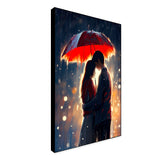 Beautiful Romance in The Rain, Love Couple Canvas Wall Paintings & Arts