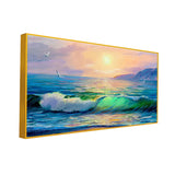 Big Panoramic Beautiful Sea Sunset Scenery Canvas Painting