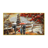 Romantic Couple in Paris Canvas Art Wall Painting