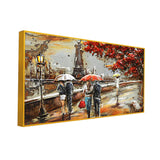 Romantic Couple in Paris Canvas Art Wall Painting