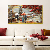 Romantic Couple in Paris Canvas Art Wall Painting