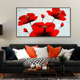 Beautiful Red Flower Wide Format Canvas Print Wall Painting