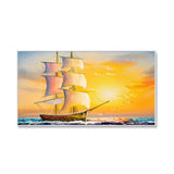 Beautiful Ship in the Sea Scenery Canvas Wall Painting