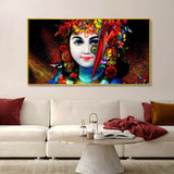 Krishna with Peacock Spiritual Canvas Wall Painting