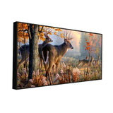 Beautiful Deer Forest Scenery Wide Format Canvas Wall Painting