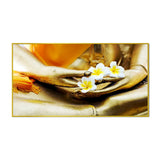 Buddha Statue with Flower Canvas Wall Painting