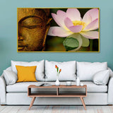Buddha with Lotus Spiritual Canvas Wall Painting