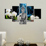 Peaceful Gautam Buddha 5 Pieces Canvas Painting