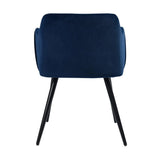 Navy Blue Rich Cushiony Velvet Lounge Chair