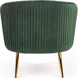 Green Cocooned Velvet Lounge Chair