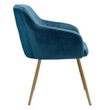 Aesthetic Blue Velvet Accent Chair