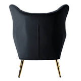 Royal Black Tufted Velvet Lounge Chair