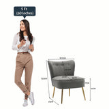 Grey Deep Cushioning Comfy Velvet Lounge Chair