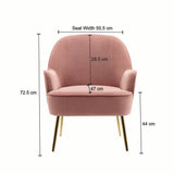 Cake Pink Cushiony Luxury Velvet Lounge Chair