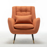 Saffron Thick Padded Velvet Armchair with Cushion