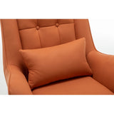 Saffron Thick Padded Velvet Armchair with Cushion