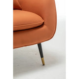 Saffron Thick Padded Velvet Armchair with Cushion