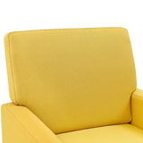Yellow Standard Velvet Chair With Ottoman