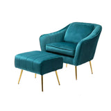 Emerald Fluffy Super Comfy Velvet Lounge Chair With Ottoman