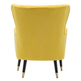 Yellow Chic Tufted Accent Chair With Cushion