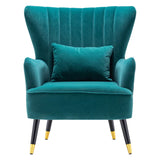 Emerald Chic Tufted Accent Chair With Cushion