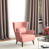 Peach Chic Tufted Accent Chair With Cushion