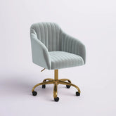 Refined Grey Tufted Velvet Armchair With Golden Legs