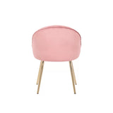 Golden Legged Luxury Pink Velvet Accent Chair