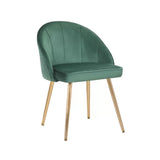 Golden Legged Luxury Green Velvet Accent Chair