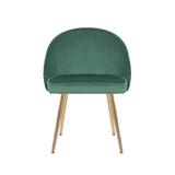 Golden Legged Luxury Green Velvet Accent Chair