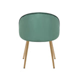 Golden Legged Luxury Green Velvet Accent Chair