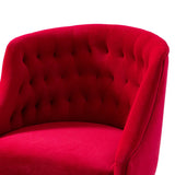 Velvet Clemence Red Task Chairs/Study Chair/Office Chair for Study Room, Office, Swivel Armchair with Gold Base