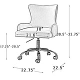 Velvet Clemence Royal Blue Task Chairs/Study Chair/Office Chair for Study Room, Office, Swivel Armchair with Gold Base