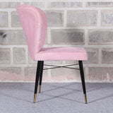 Classic Pink Velvet & Iron Dining Chair