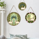 Set of 3 Exquisite Pichwai Round Wall Hanging Canvas Painting