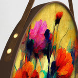 Multicolor Floral Round Framed Canvas Wall Paintings & Art - Set of 3