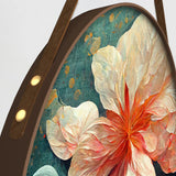 Round Framed Pink & Orange Floral Canvas Wall Hanging Canvas Painting - Set of 3